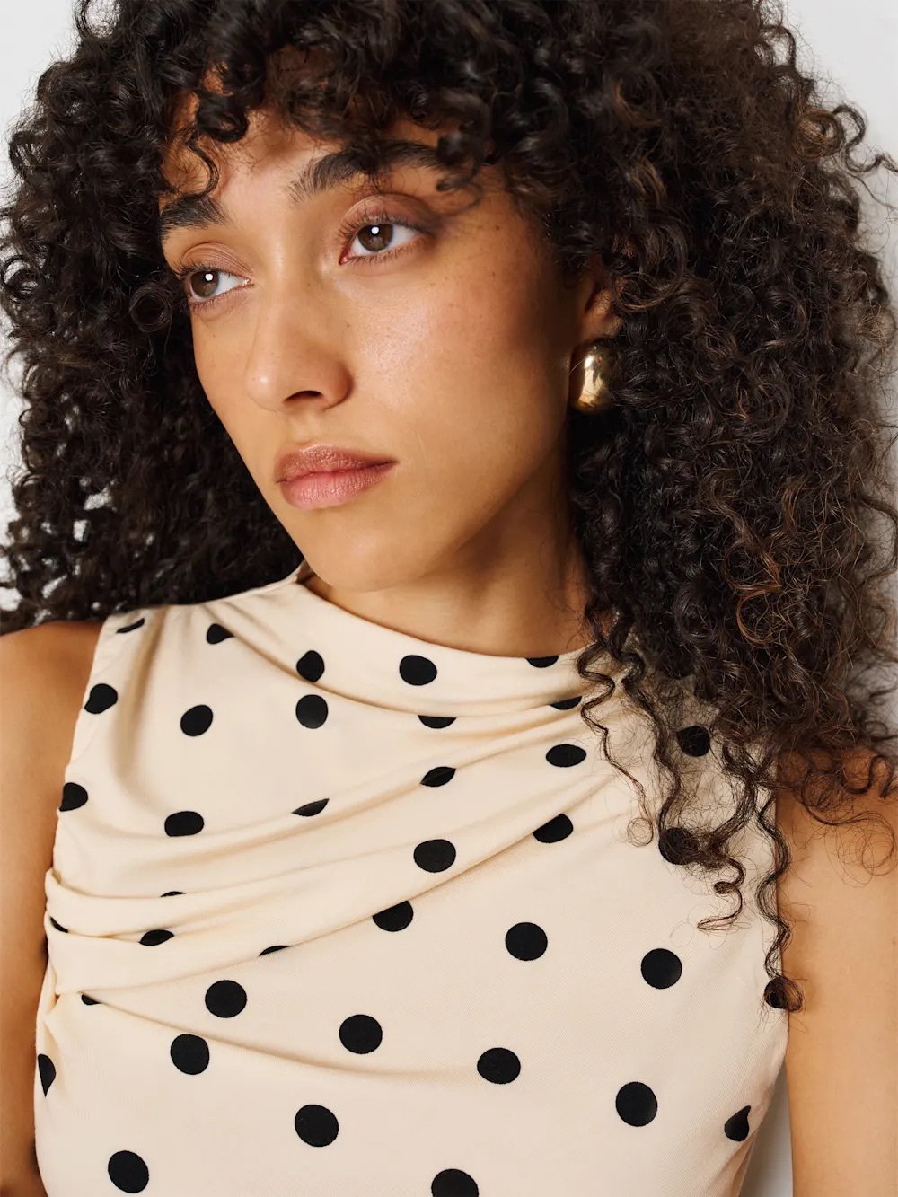 Reformation Cream Polka Dot Marlo Knit Top - Picture 4 of 6
